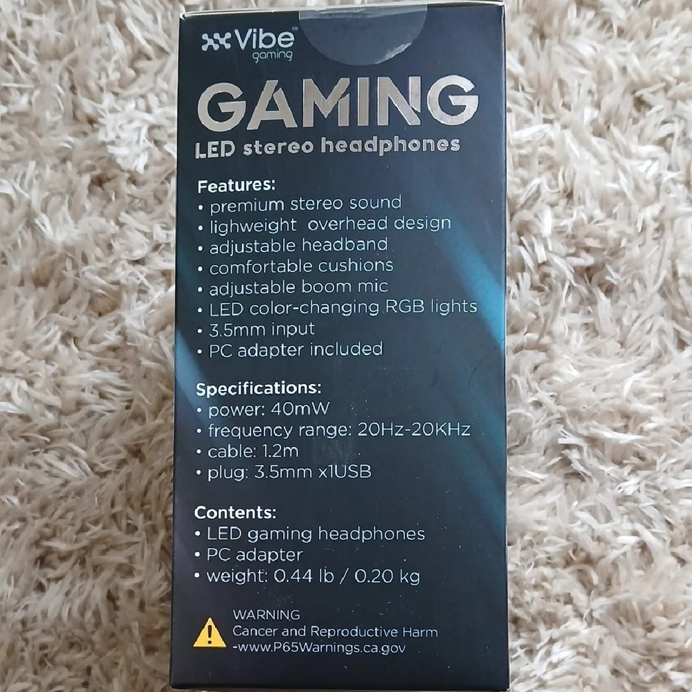 Vibe LED Stereo Gaming Headset - Black & Red